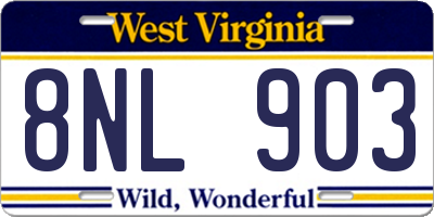WV license plate 8NL903