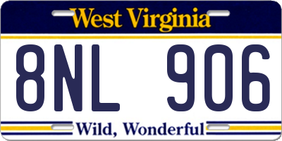 WV license plate 8NL906