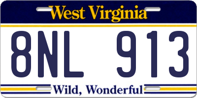 WV license plate 8NL913