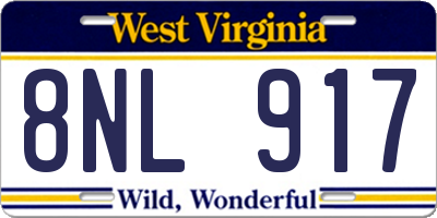 WV license plate 8NL917