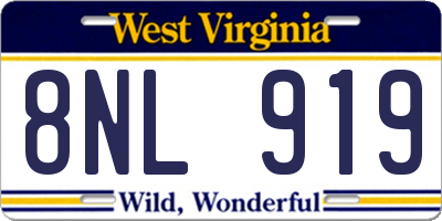 WV license plate 8NL919