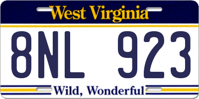 WV license plate 8NL923
