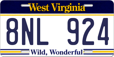 WV license plate 8NL924
