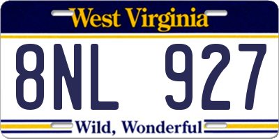 WV license plate 8NL927