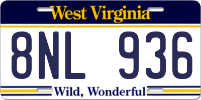 WV license plate 8NL936