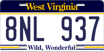 WV license plate 8NL937
