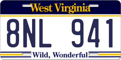 WV license plate 8NL941