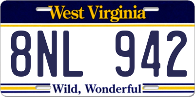 WV license plate 8NL942