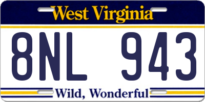 WV license plate 8NL943