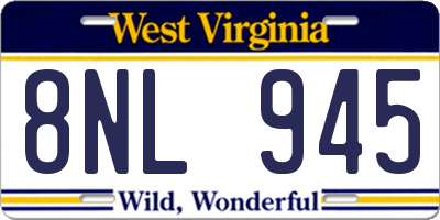 WV license plate 8NL945