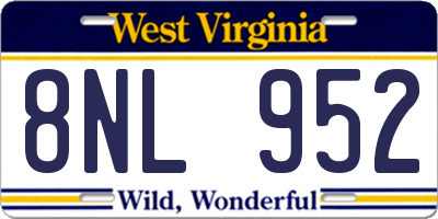 WV license plate 8NL952