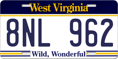WV license plate 8NL962