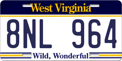 WV license plate 8NL964