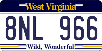 WV license plate 8NL966