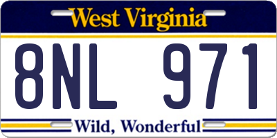 WV license plate 8NL971