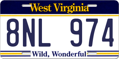WV license plate 8NL974