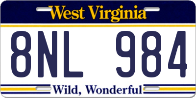 WV license plate 8NL984