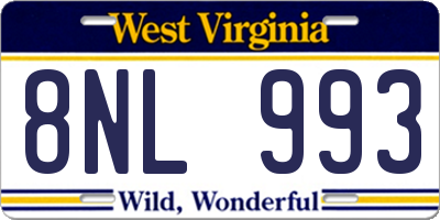 WV license plate 8NL993