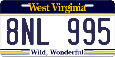 WV license plate 8NL995