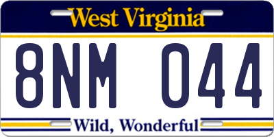 WV license plate 8NM044