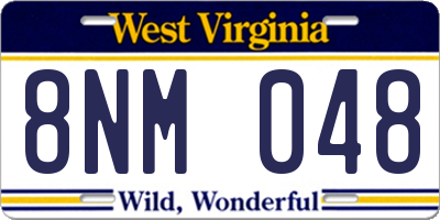 WV license plate 8NM048