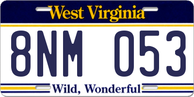 WV license plate 8NM053