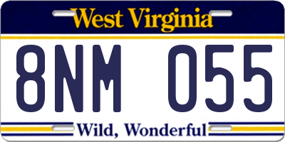 WV license plate 8NM055