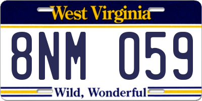 WV license plate 8NM059
