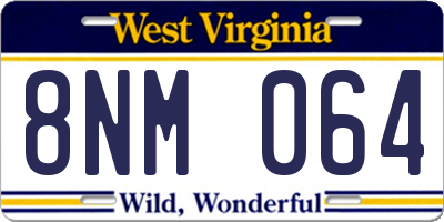WV license plate 8NM064
