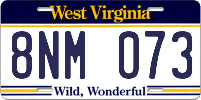 WV license plate 8NM073