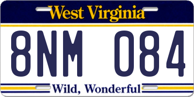 WV license plate 8NM084