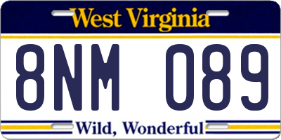WV license plate 8NM089