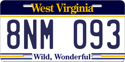 WV license plate 8NM093
