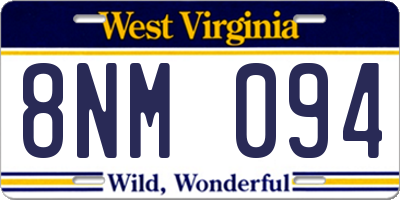 WV license plate 8NM094