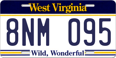 WV license plate 8NM095
