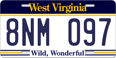 WV license plate 8NM097