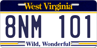 WV license plate 8NM101