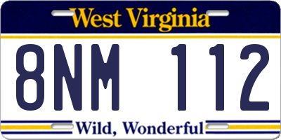 WV license plate 8NM112