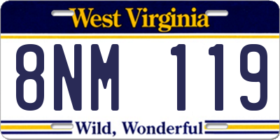 WV license plate 8NM119