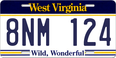 WV license plate 8NM124