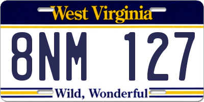 WV license plate 8NM127