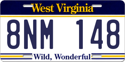 WV license plate 8NM148