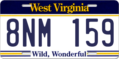 WV license plate 8NM159