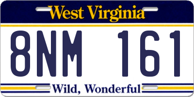 WV license plate 8NM161