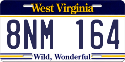 WV license plate 8NM164