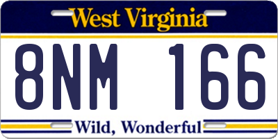 WV license plate 8NM166