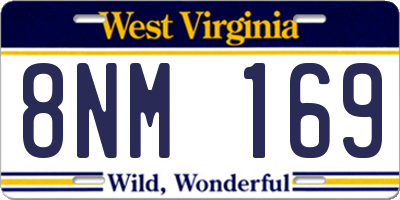 WV license plate 8NM169
