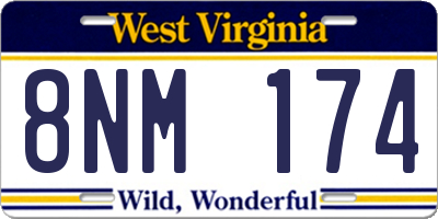 WV license plate 8NM174