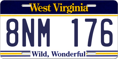 WV license plate 8NM176