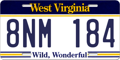 WV license plate 8NM184